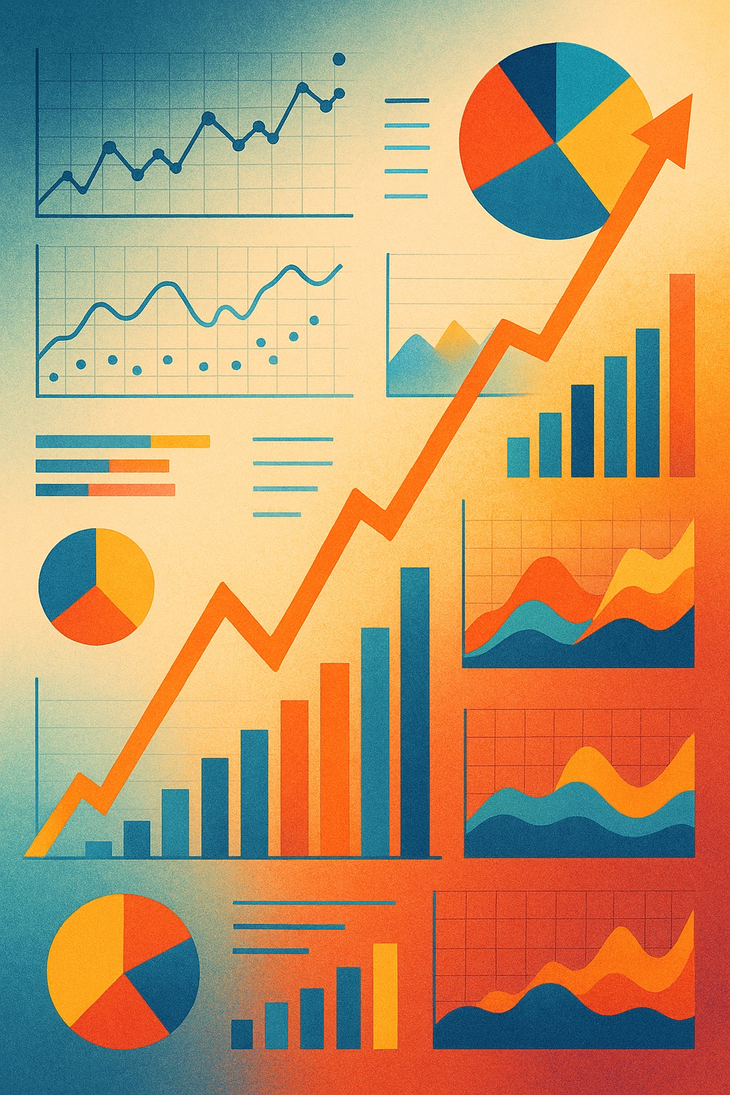 An abstract image of charts and graphs representing data-driven forecasting.